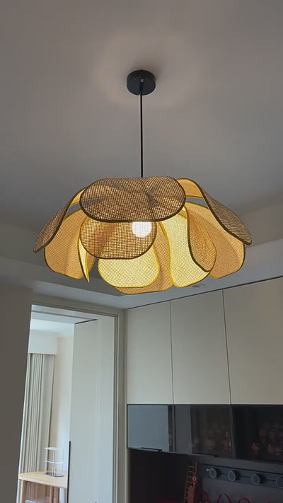 Hanglamp bloem rotan